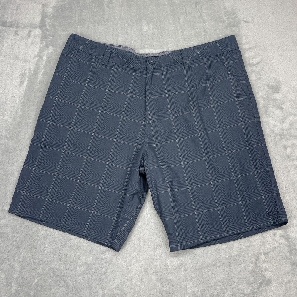 O'Neill Short Mens 40 Blue Plaid‎ Discreet Logo Hybrid Board Surf Surfing Y2k